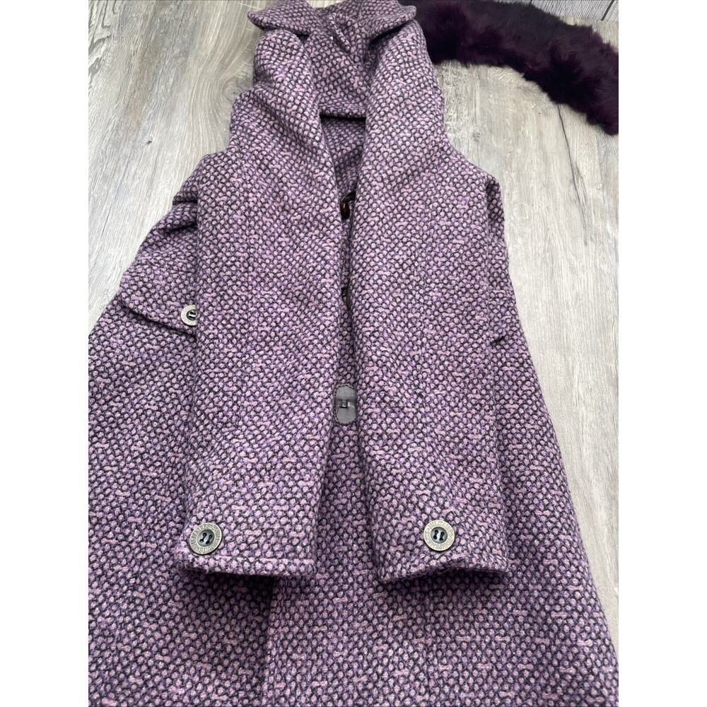 Yiteer Lisha 42 Coat Long Furr Collared Toggle Purple Jacket Womens small sizing - Picture 16 of 16